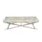 60&#x22; Gray Leather Upholstered Tufted Bench with Silver Base